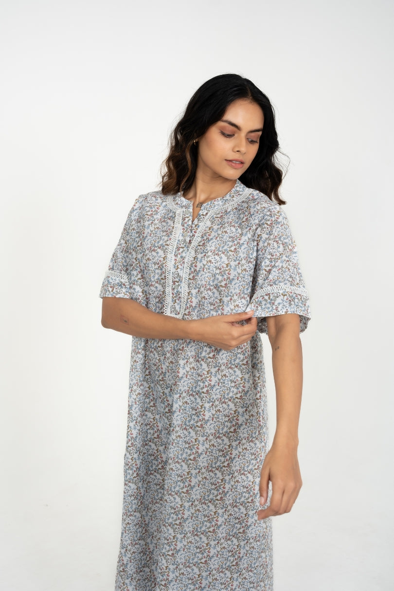 Mistleaf - Embroidered Cotton Nighty