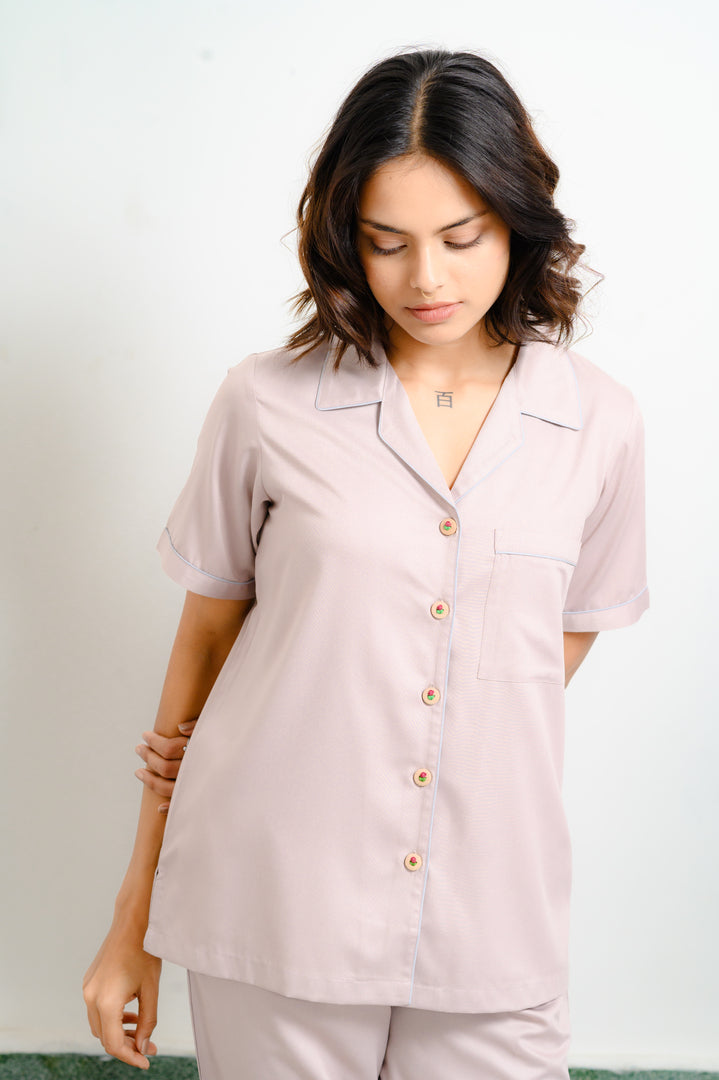 Blush Loop Button Pajama Set