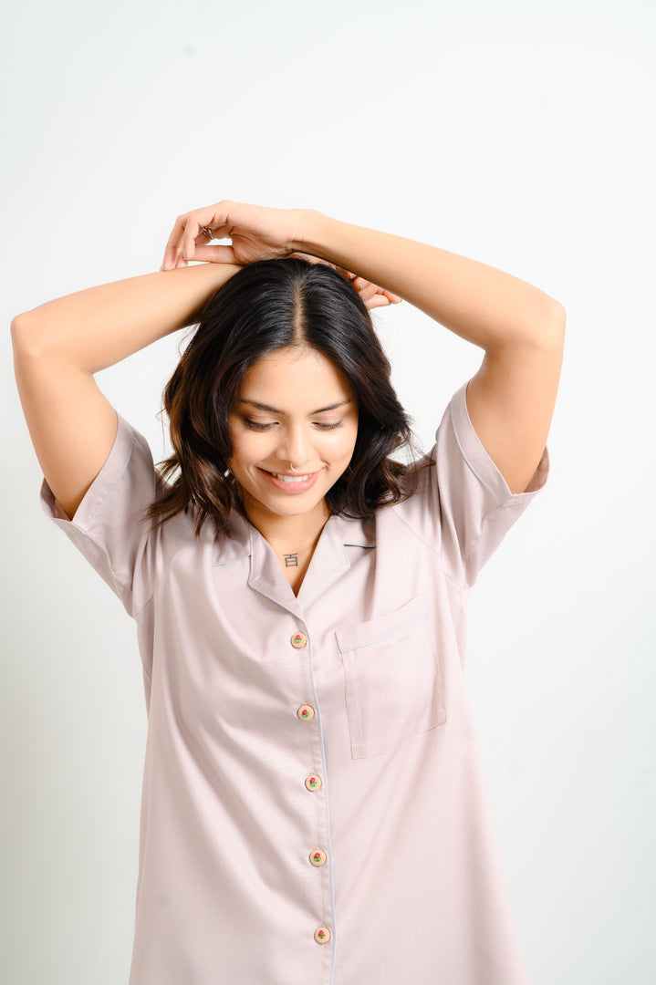 Blush Loop Button Pajama Set