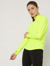 Shop-Women's Ath Runner Zip Neck Safety Yellow