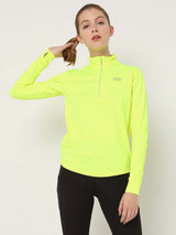 Shop-Women's Ath Runner Zip Neck Safety Yellow