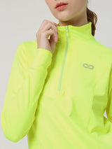 Shop-Women's Ath Runner Zip Neck Safety Yellow