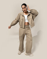 Shop-TraqPace Cargo Pants Stone Beige