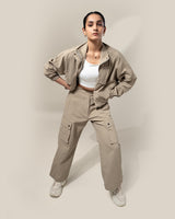 Shop-TraqPace Cargo Pants Stone Beige