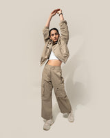Shop-TraqPace Cargo Pants Stone Beige