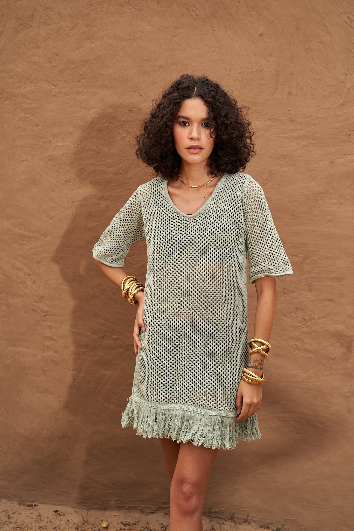 Amaya Knit Dress - Sage Green