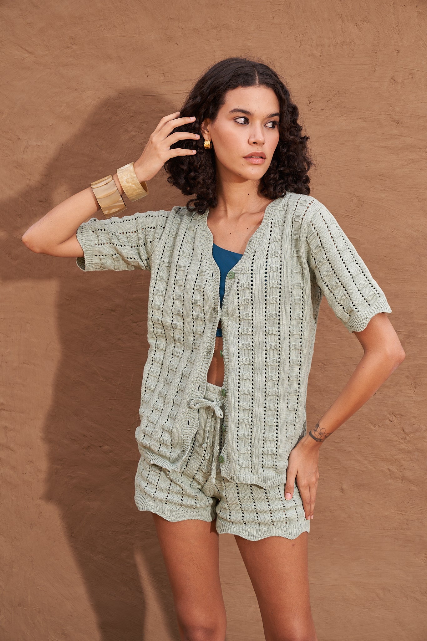 Allegro Knit Co-ord Set - Sage Green