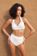 Ritzy Collar Top White - White
