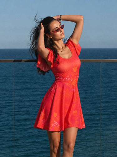 Sangria Modest Swimdress with Sleeves