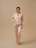 Tara Champagne Hand Embellished Pyjama Set