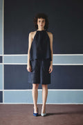 Noir Halter Tie-Up Top