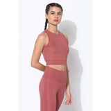 Padded Cross Back Crop Top Marsala-Padded Crop Top-Silvertraq-Silvertraq