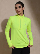 Shop-Women's Ath Runner Zip Neck Safety Yellow