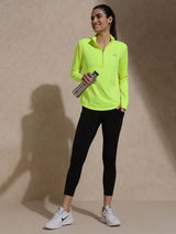 Shop-Women's Ath Runner Zip Neck Safety Yellow