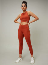 Shop-Padded Cross Back Crop Top Arabian Spice