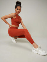 Shop-Padded Cross Back Crop Top Arabian Spice