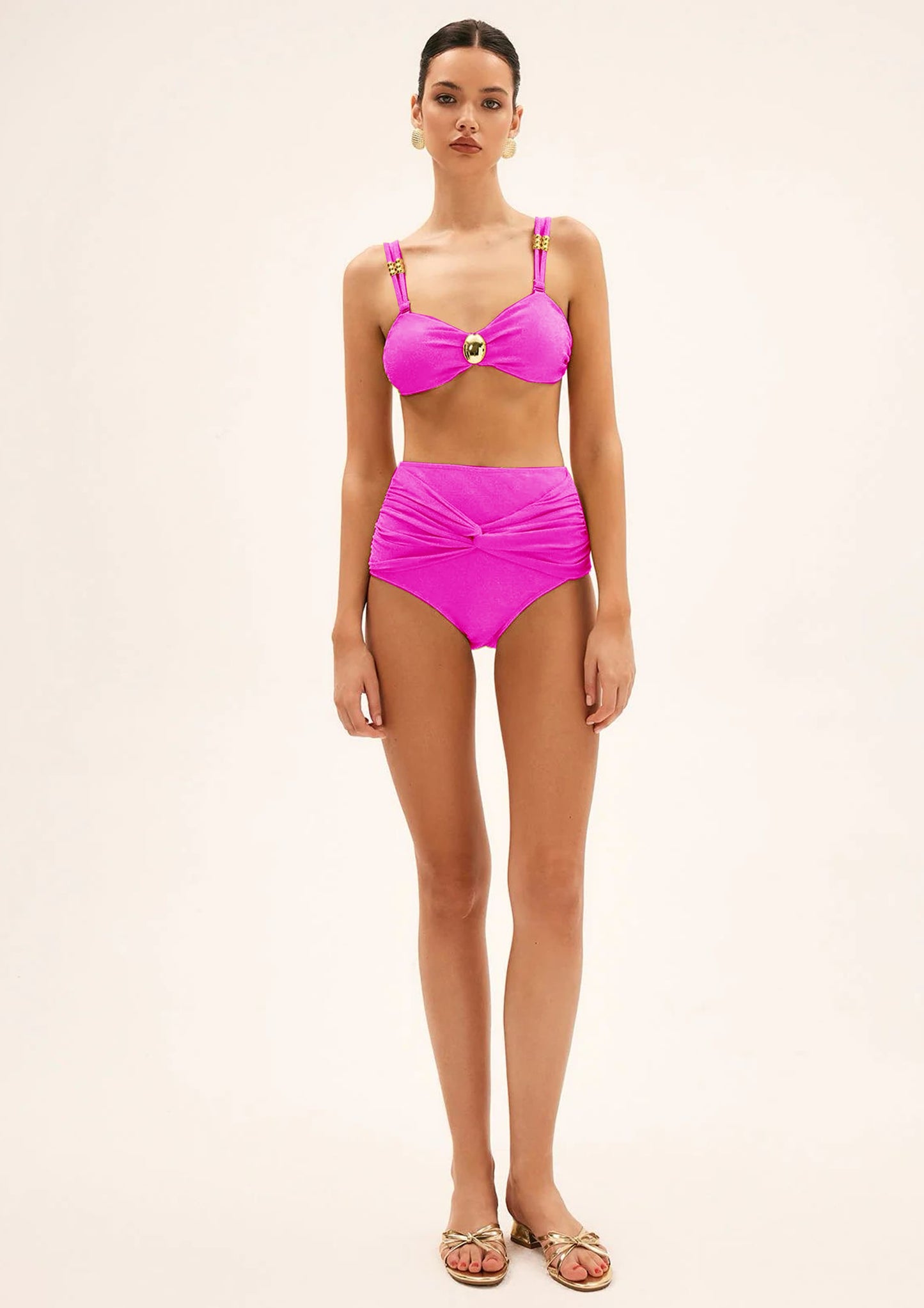 Hot Pink Bikini Skirt Set