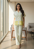 Blue Blossom Embroidered Night Suit