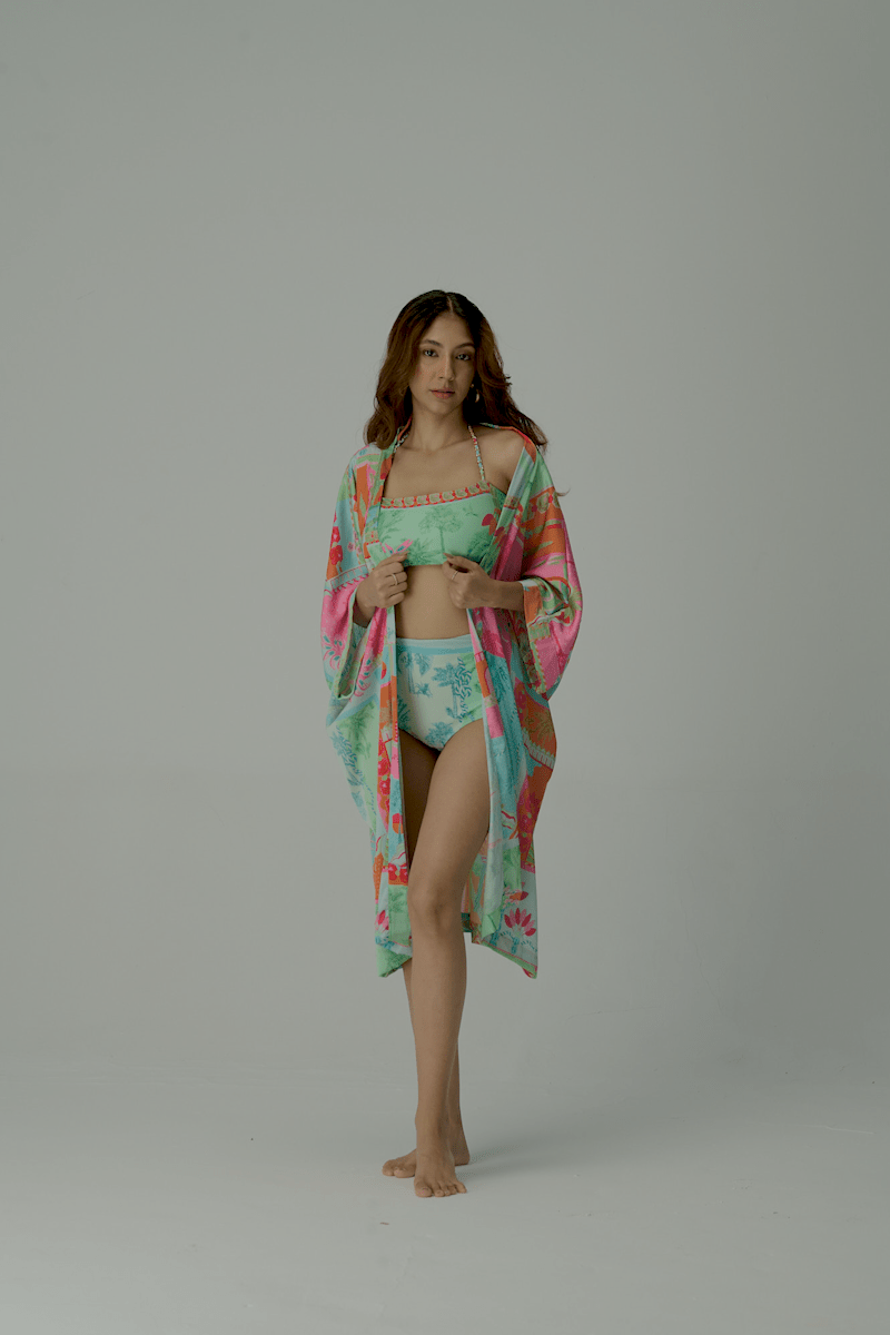 Bandeau Bikini Set and Shoreline Cape
