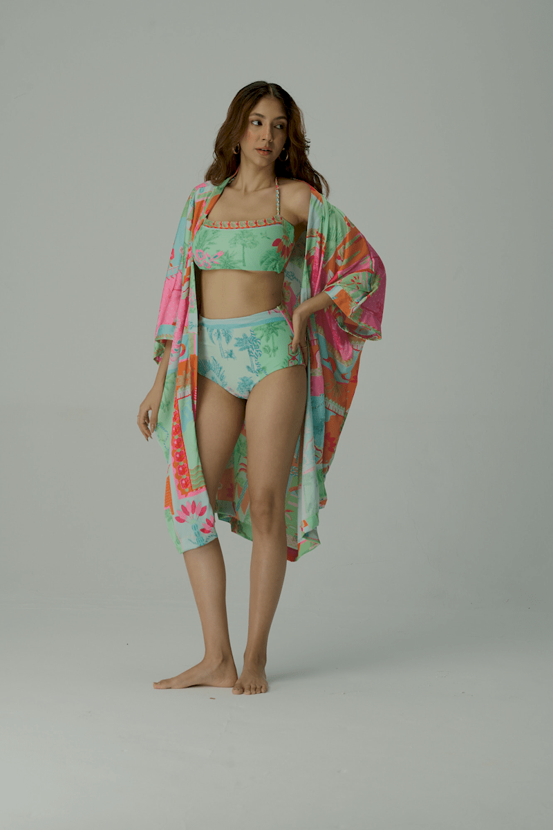 Bandeau Bikini Set and Shoreline Cape