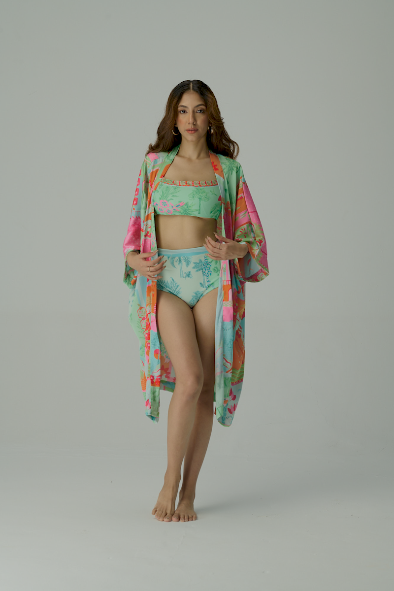 Bandeau Bikini Set and Shoreline Cape