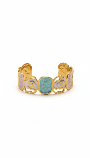 Pearled Blossom Cuff Bracelet