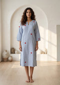 Azure Butterfly Stripe Nightshirt