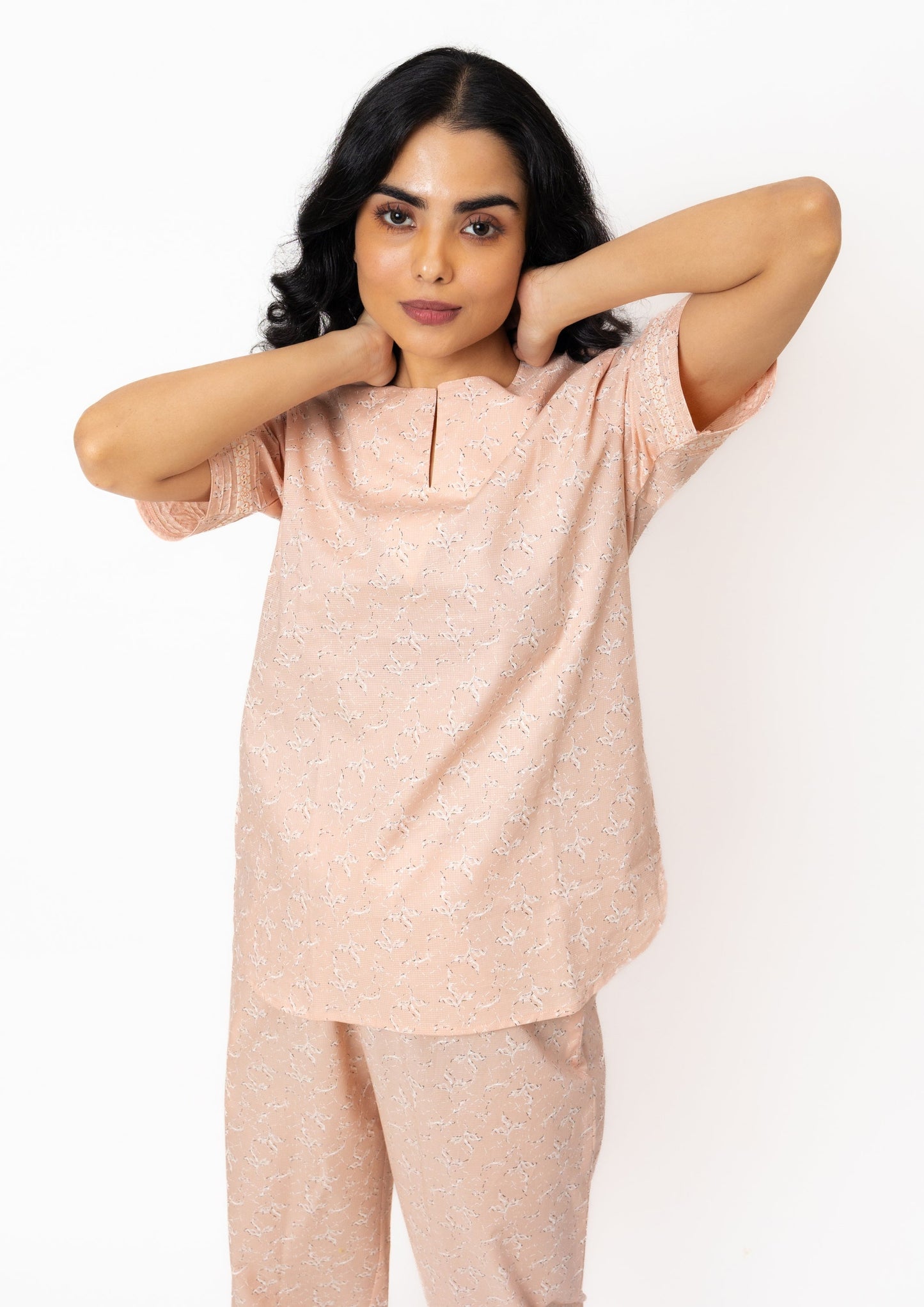 Blush Breeze - Cotton Printed Night Suit