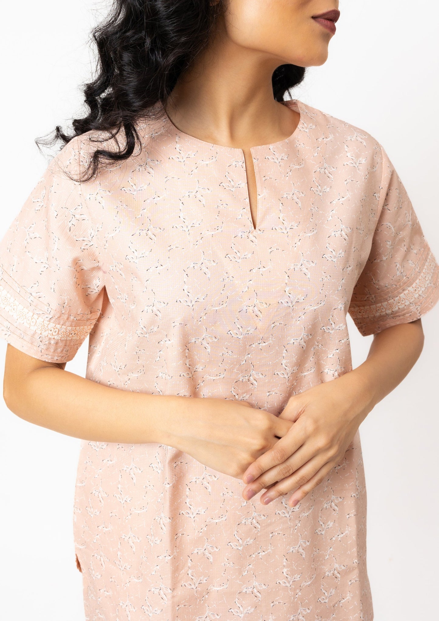 Blush Breeze - Cotton Printed Night Suit