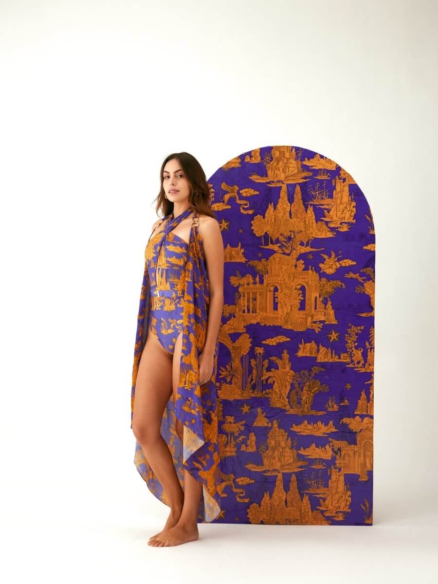 Ophelia Swimsuit With Furbelow Sarong