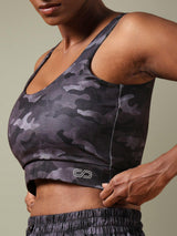 Shop-Aura Round Neck Sports Bra Dark Camo
