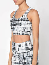 Shop-Black Shibori Luxe Crop Top