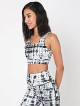 Shop-Black Shibori Luxe Crop Top