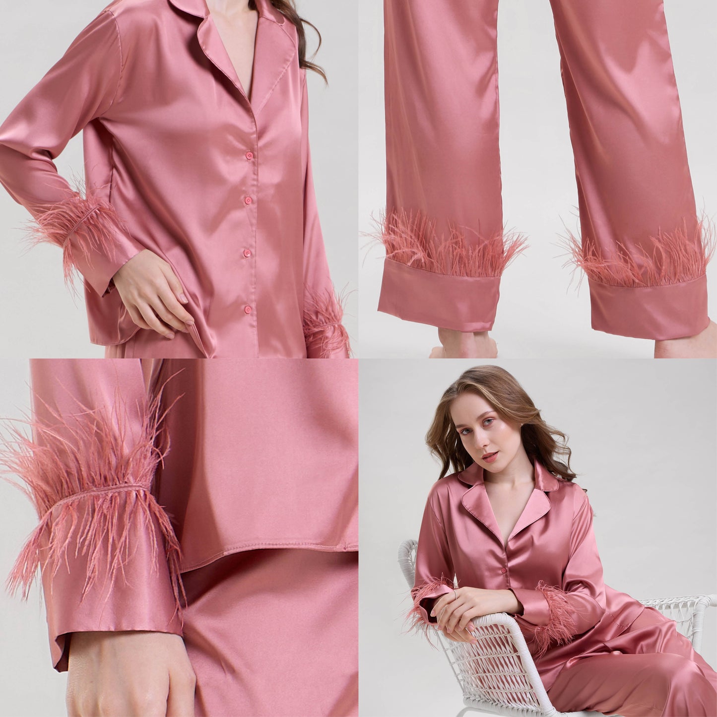 Blush Pink Feather Nightsuit