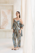 Aqua Mocha Bloom Pj set with Robe