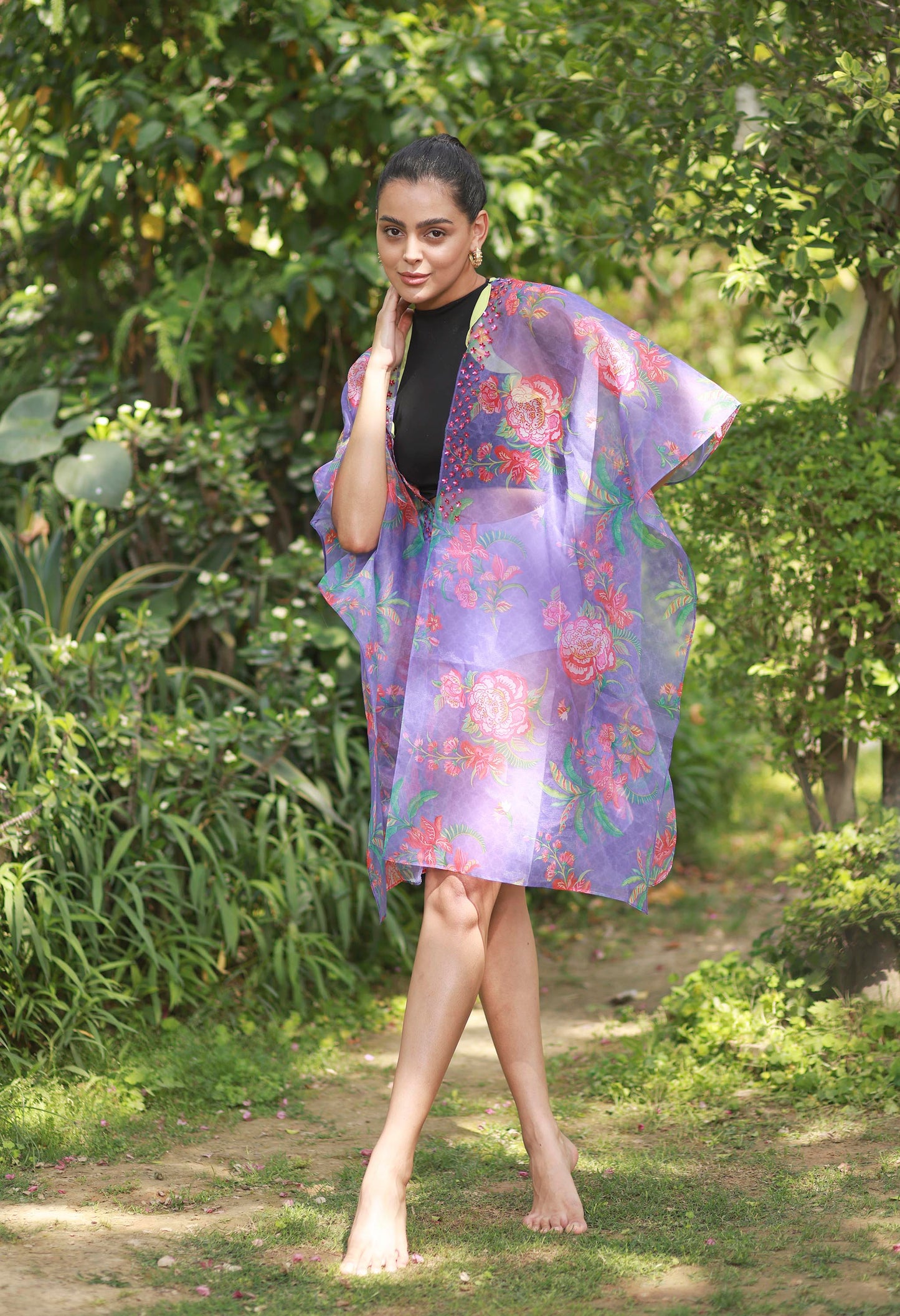 Lilac Kaftan Shrug By Mehul Bhardwaj