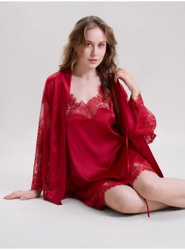 Red Robe With Cami Dress