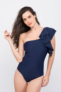 One Shoulder Ruffle Classic Swimsuit