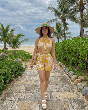 Hibiscus Sour Short Beachwear Co-ord Set