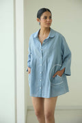 Sari Embroidered Shirt Dress