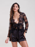 Black Lace Shrug And Shorts