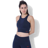 Padded Biker Crop Top Navy-Padded Crop Top-Silvertraq-Silvertraq
