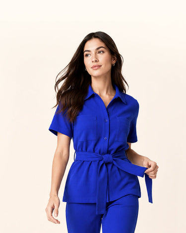 Luminous Blue Waffle Safari Top