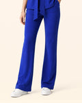 Luminous Blue Waffle High-Rise Wide-Leg Pant