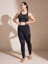 Shop-Silvertraq Mesh Cross Leggings Black