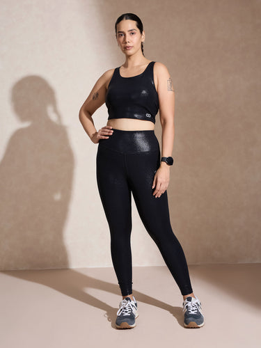 Shop-Gloss Bra & Ath Track Leggings Shiny Black