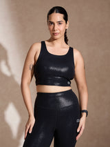 Shop-High Impact Gloss Action Bra With Clasp Shiny Black