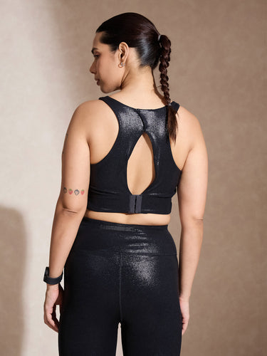 Shop-Gloss Bra & Ath Track Leggings Shiny Black