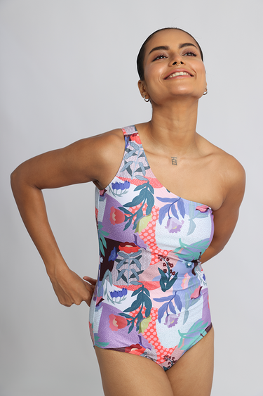 Garden Print – One-Shoulder Swimsuit