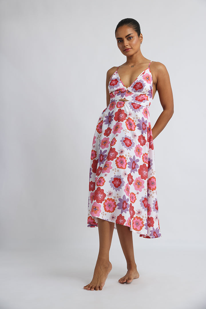 Spaghetti Strap Abstract Print Beach Dress: Your Essential Beach Holiday Attire